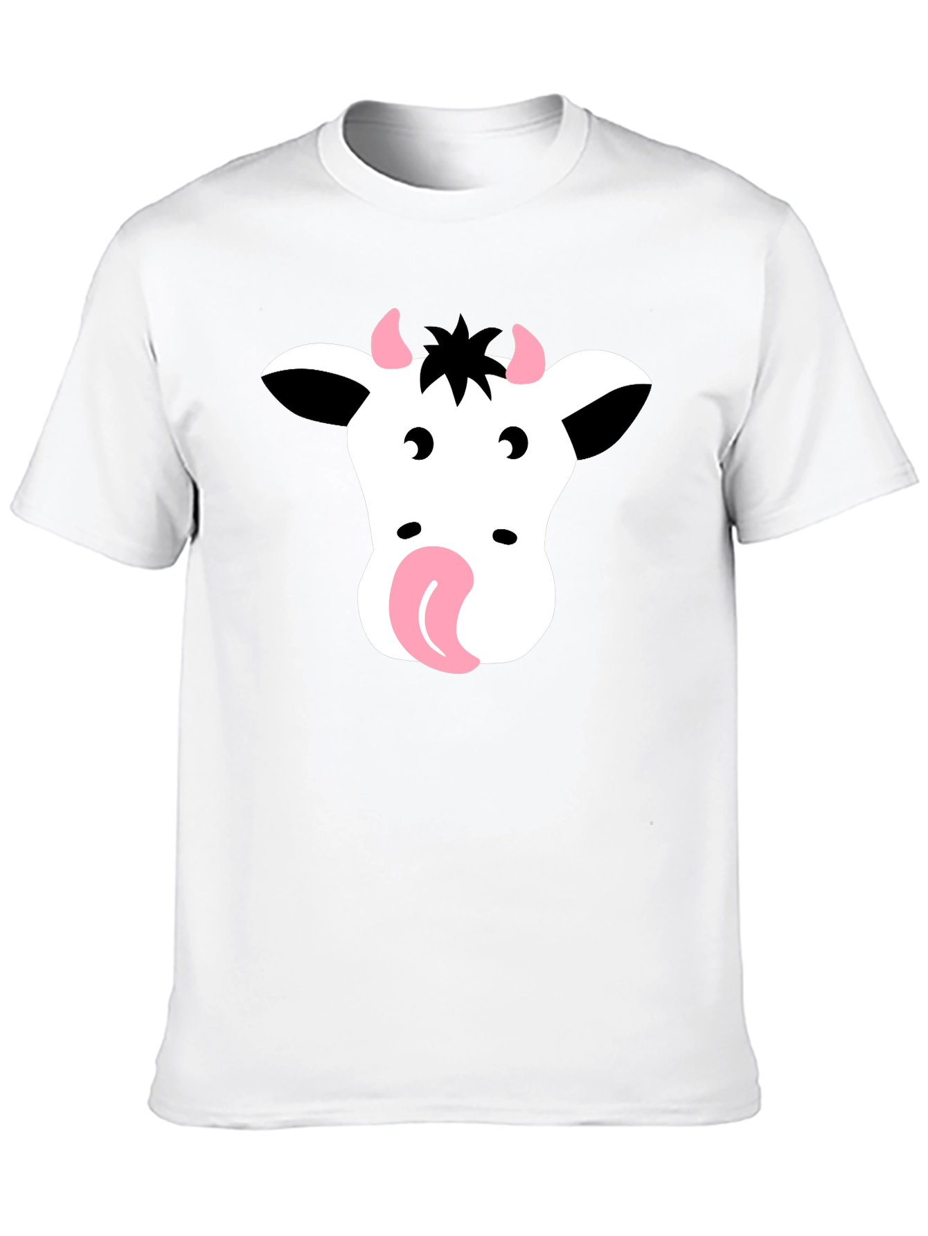 Funny Cow Face T-Shirt - Black Graphic Tee