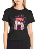 Kawaii Witch Halloween T-Shirt - Cute Anime Style