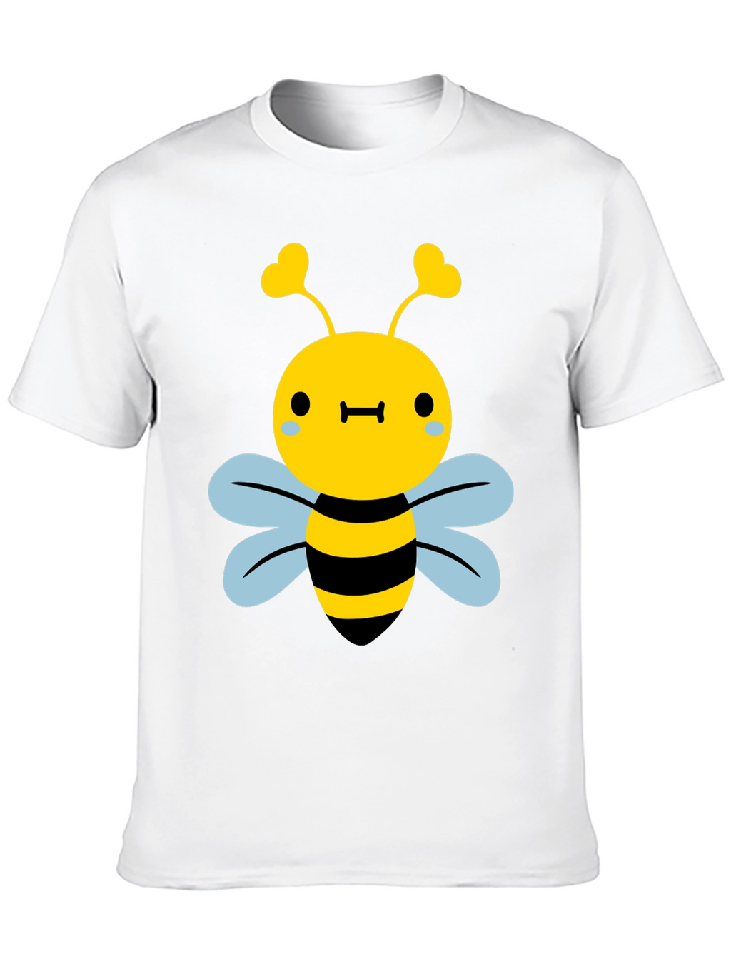 Cute Bee Graphic Tee - Black Cotton Blend Shirt