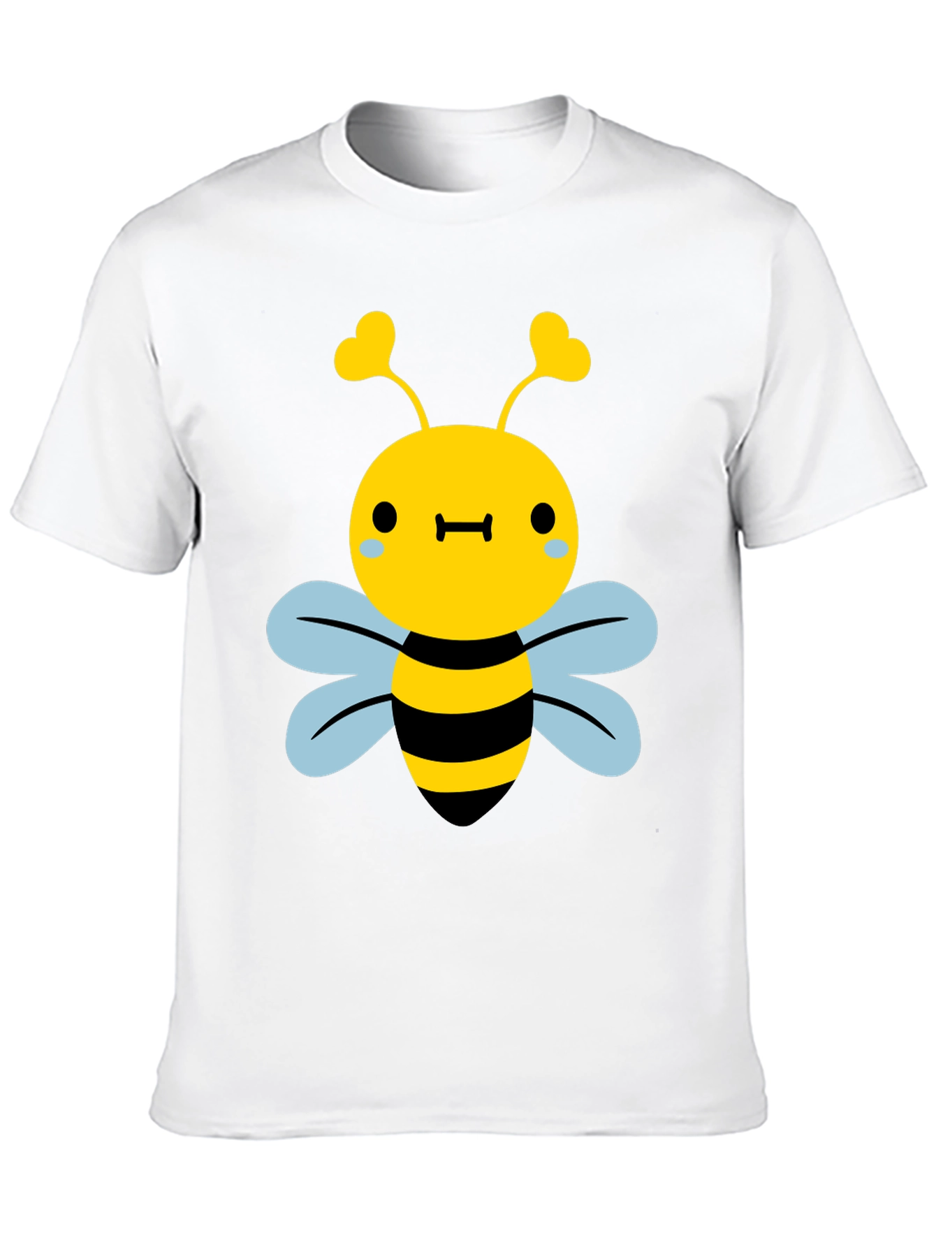 Cute Bee Graphic Tee - Black Cotton Blend Shirt