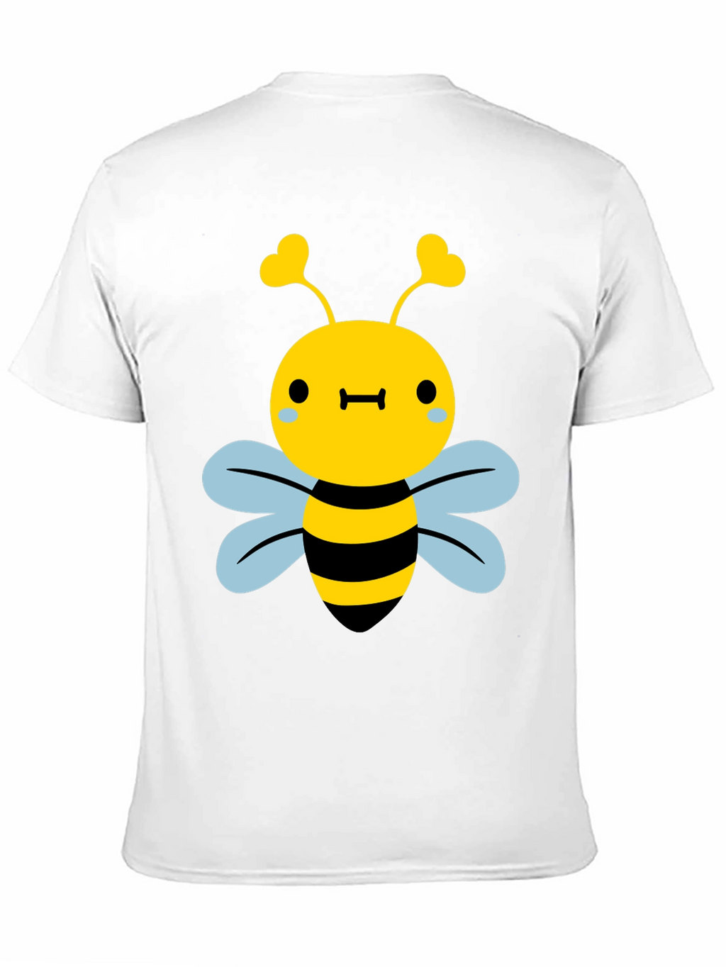 Cute Bee Graphic Tee - Black Cotton Blend Shirt