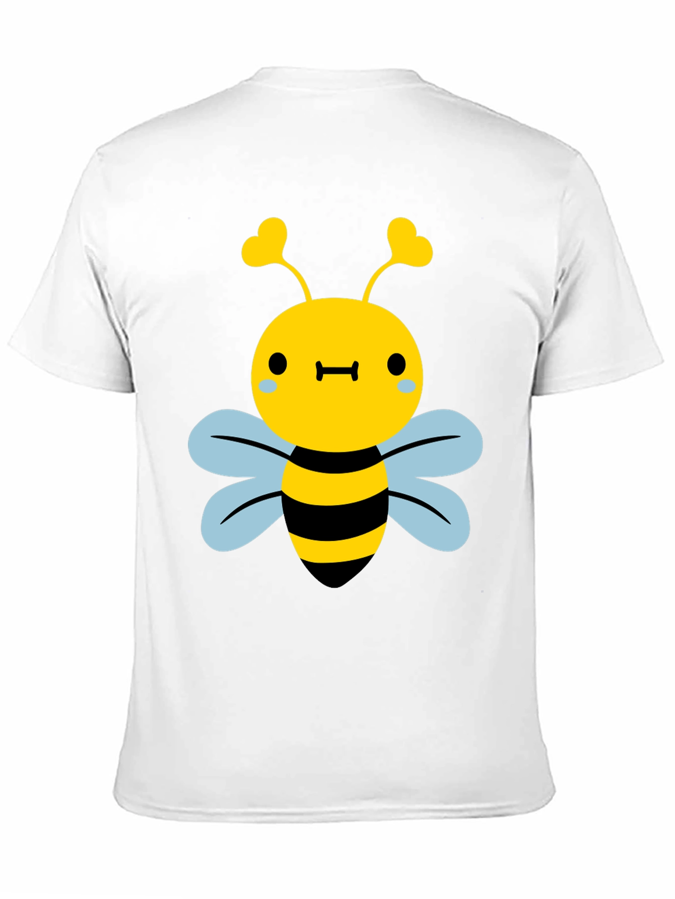 Cute Bee Graphic Tee - Black Cotton Blend Shirt