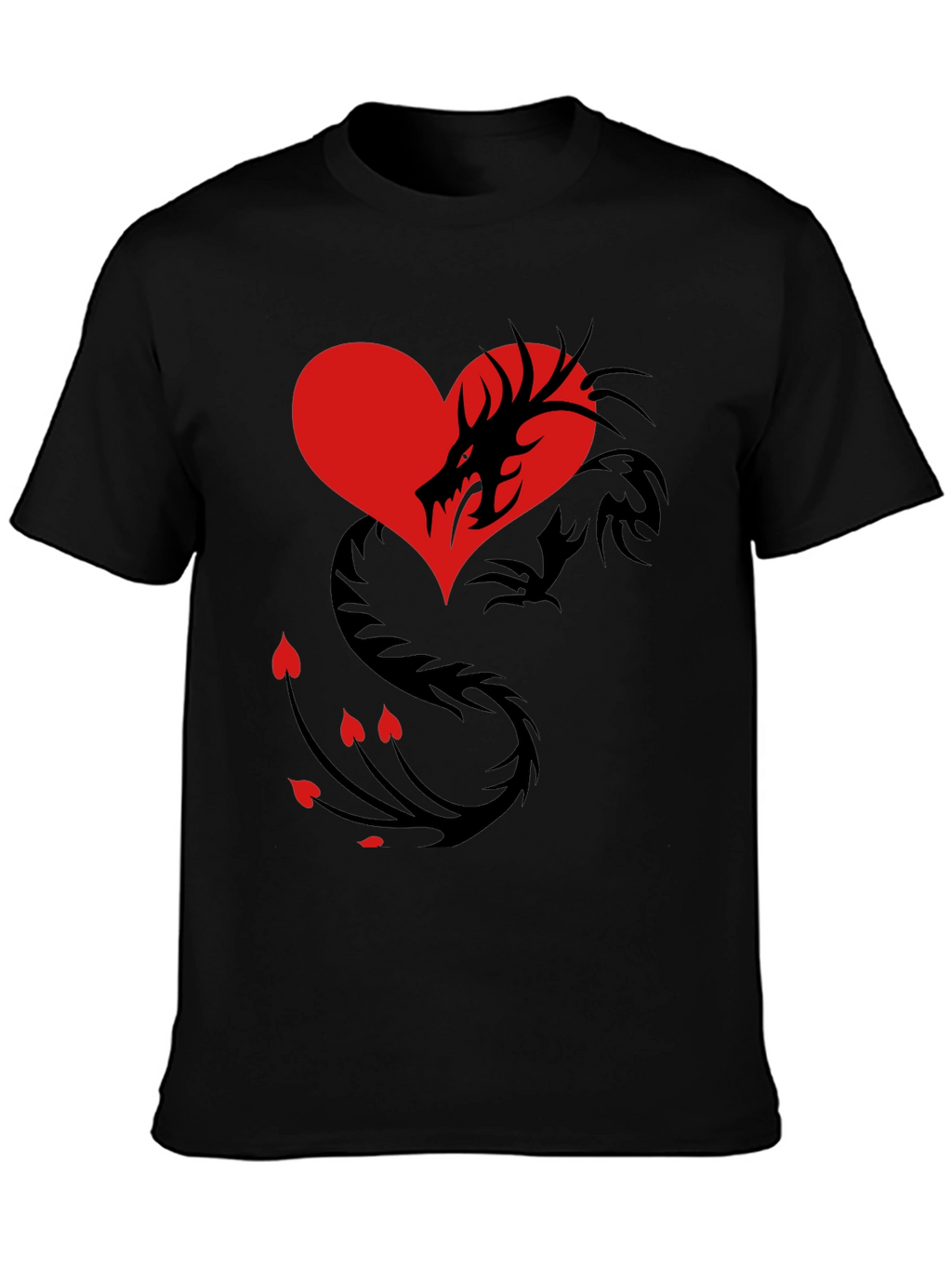 Dragon Heart Graphic Tee - Mens Black T-Shirt