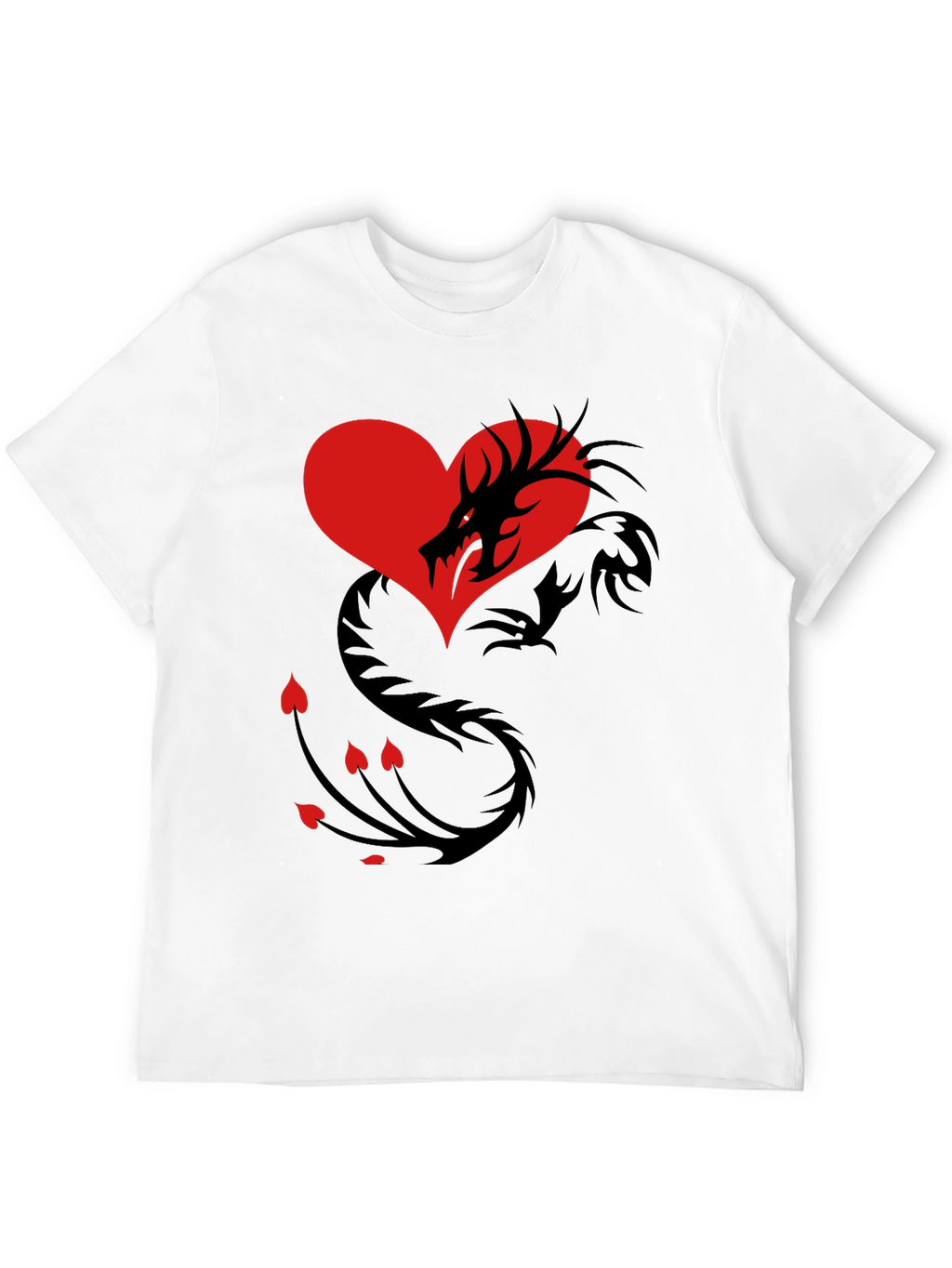 Dragon Heart Graphic Tee - Mens Black T-Shirt
