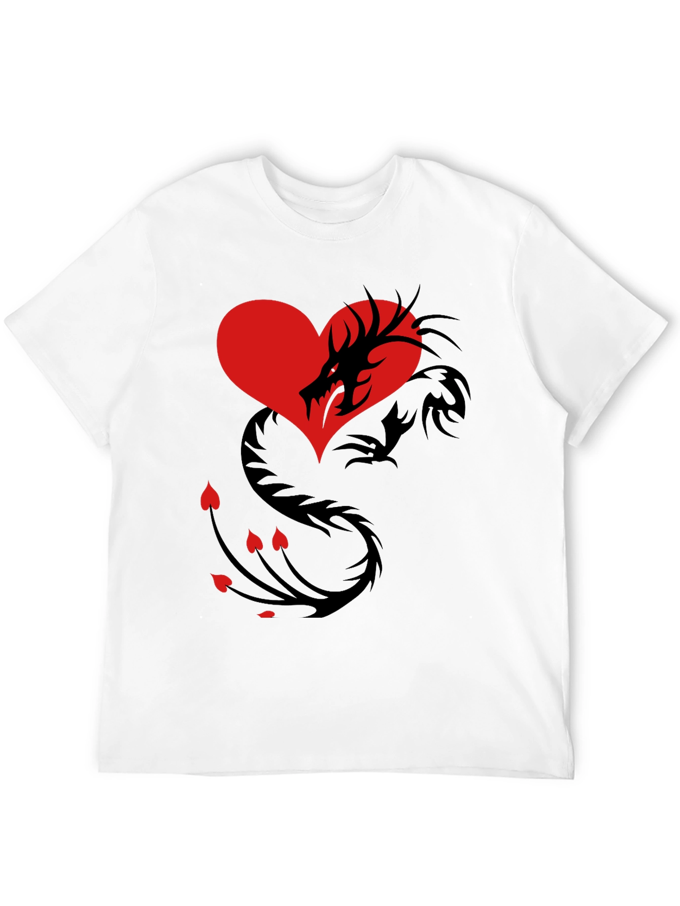 Dragon Heart Graphic Tee - Mens Black T-Shirt