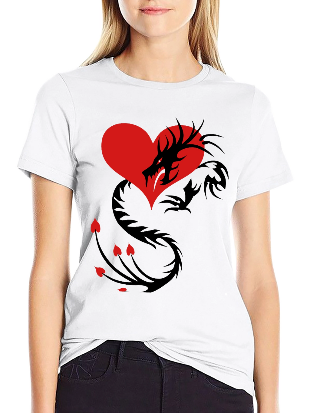 Dragon Heart Graphic Tee - Mens Black T-Shirt