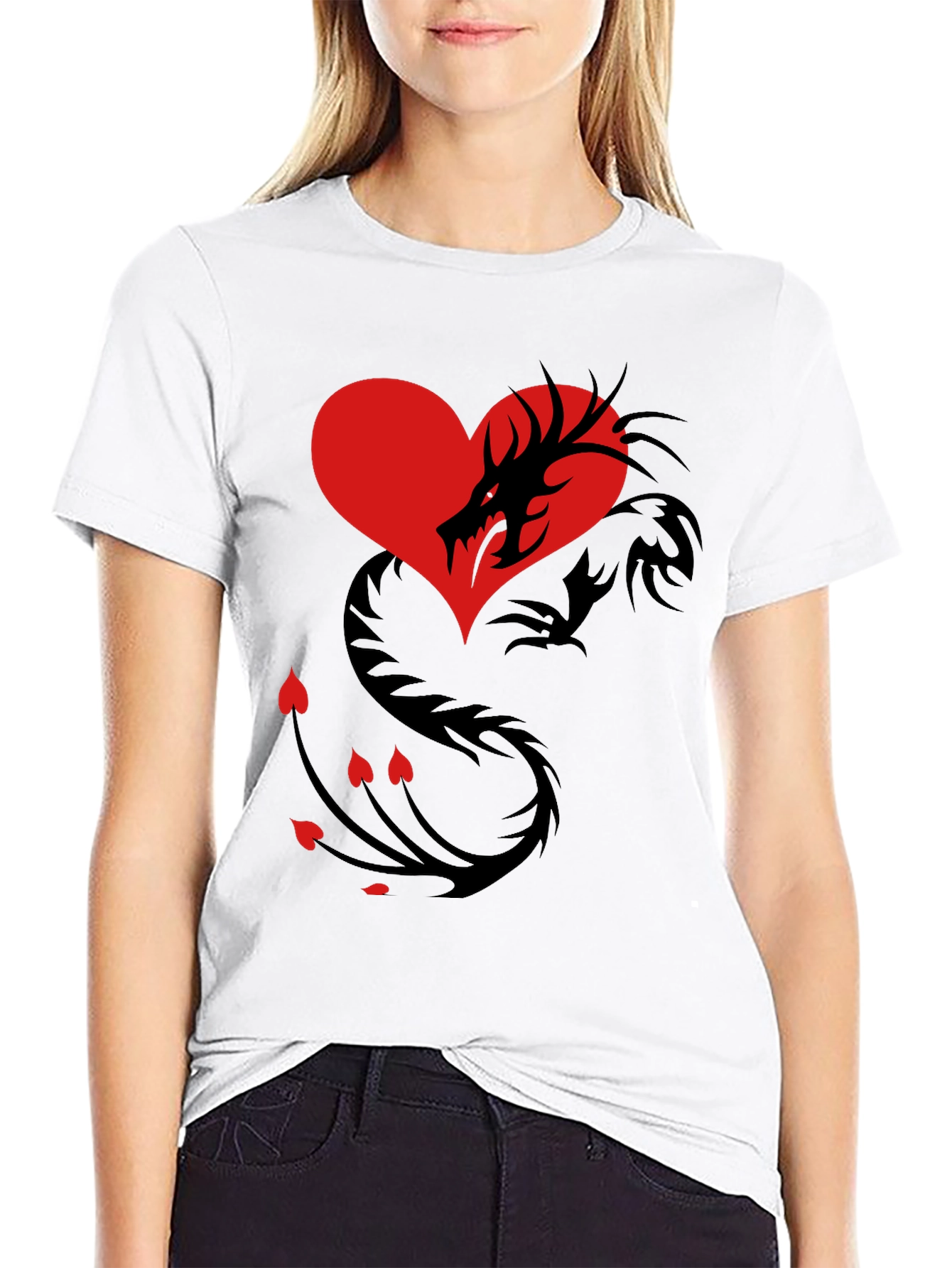 Dragon Heart Graphic Tee - Mens Black T-Shirt