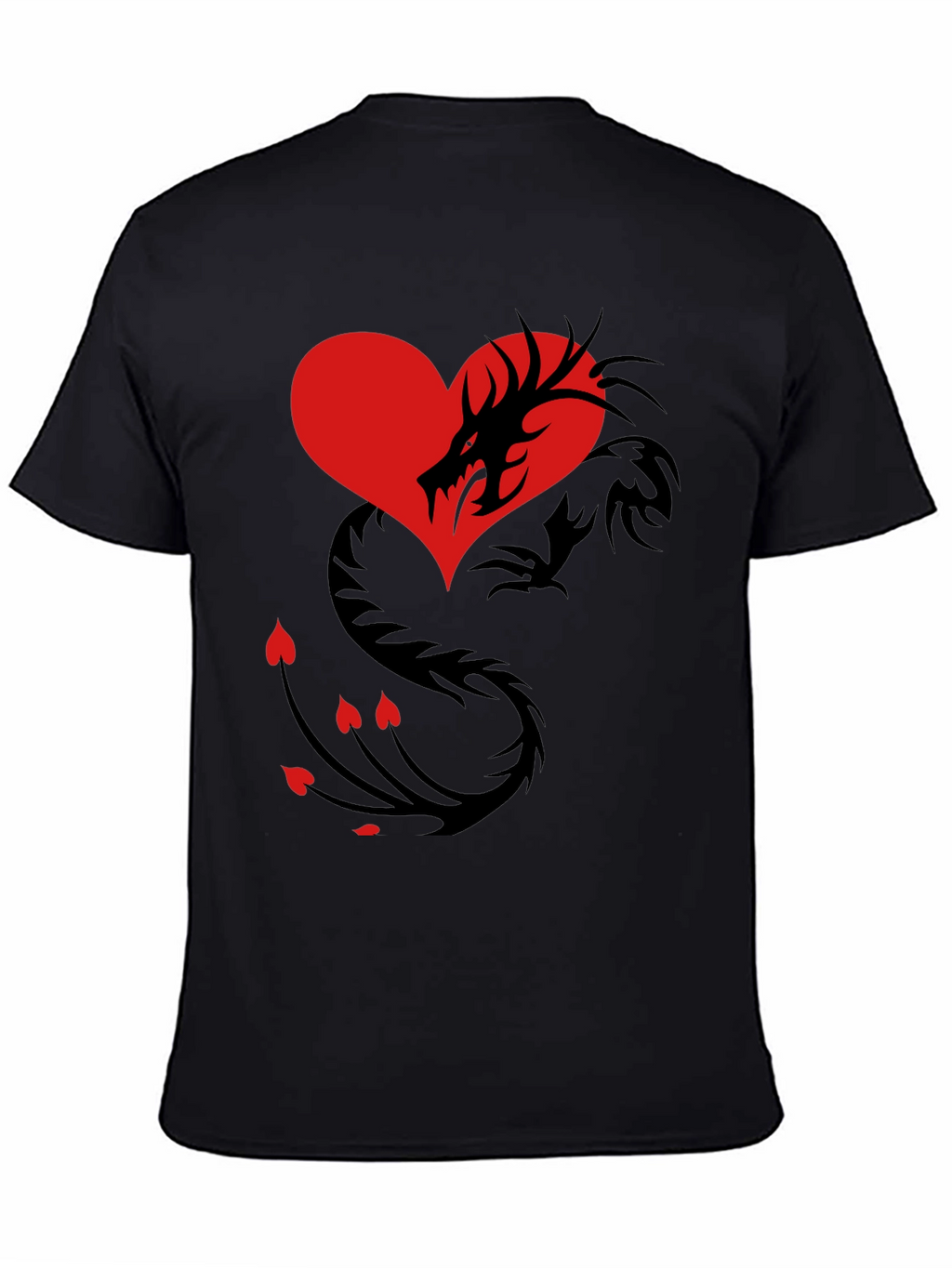 Dragon Heart Graphic Tee - Mens Black T-Shirt