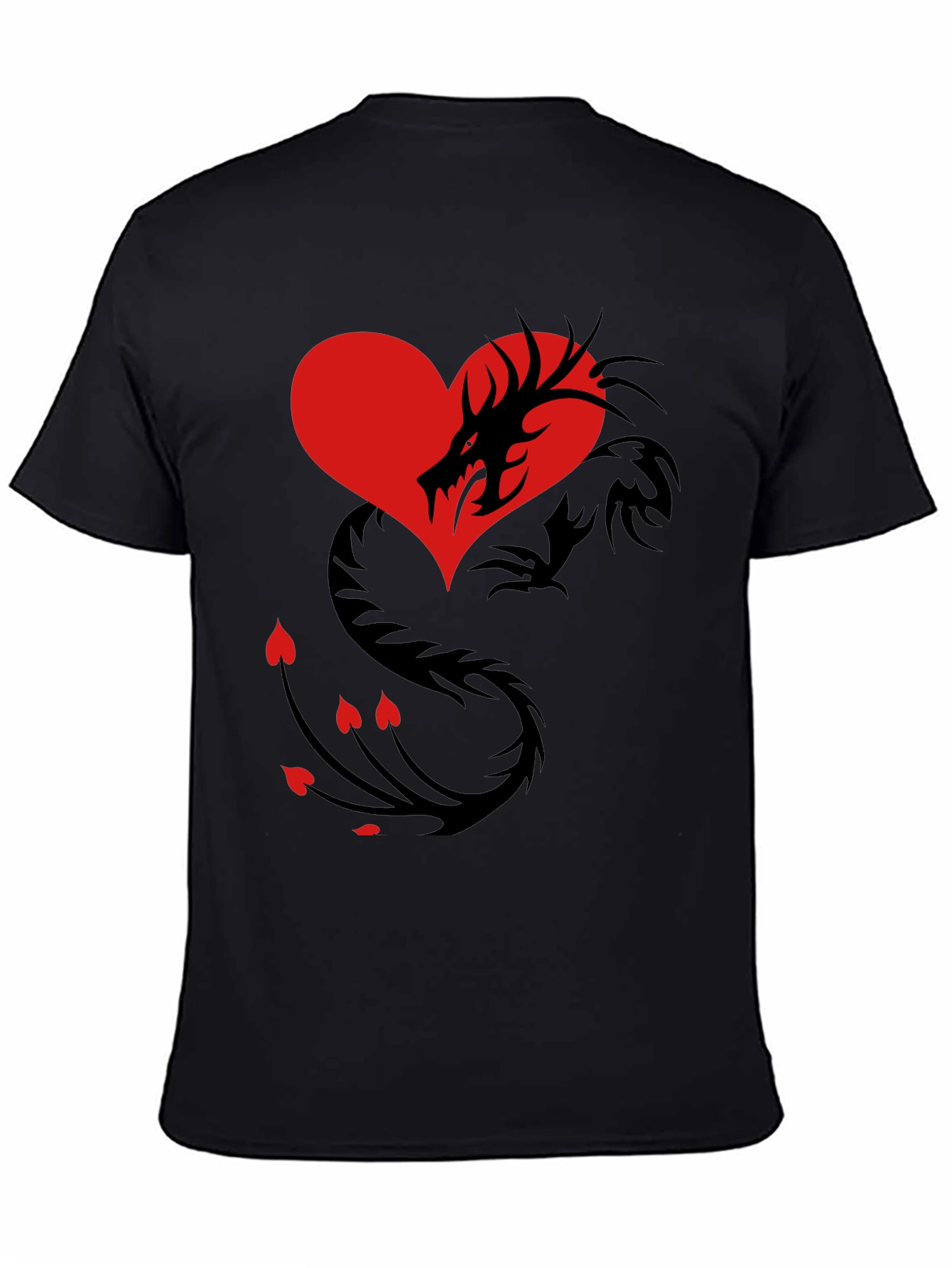 Dragon Heart Graphic Tee - Mens Black T-Shirt