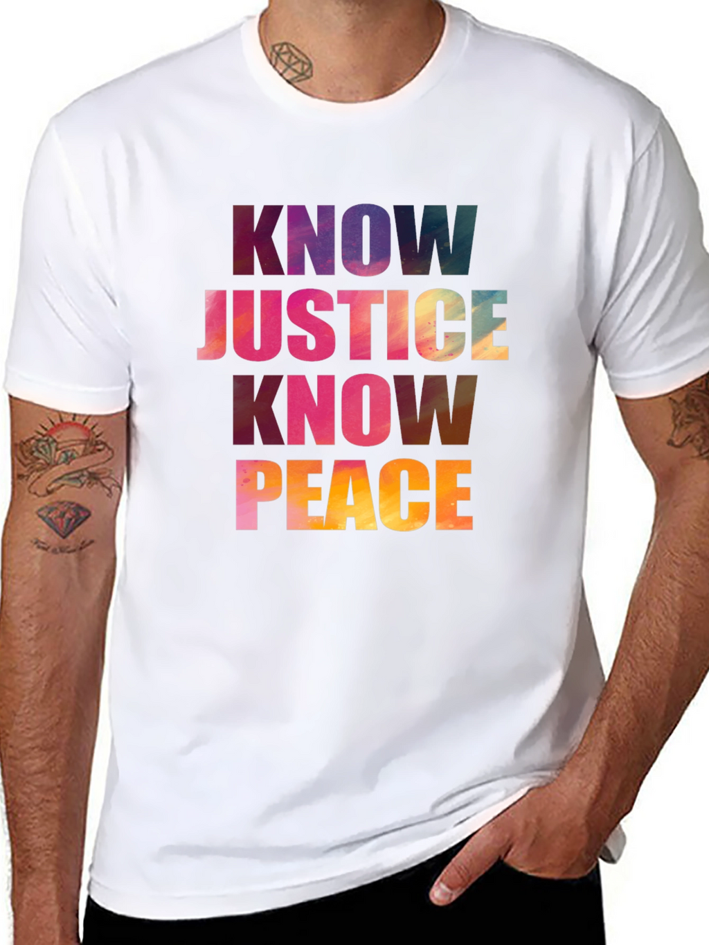 Know Justice Know Peace Graphic T-Shirt