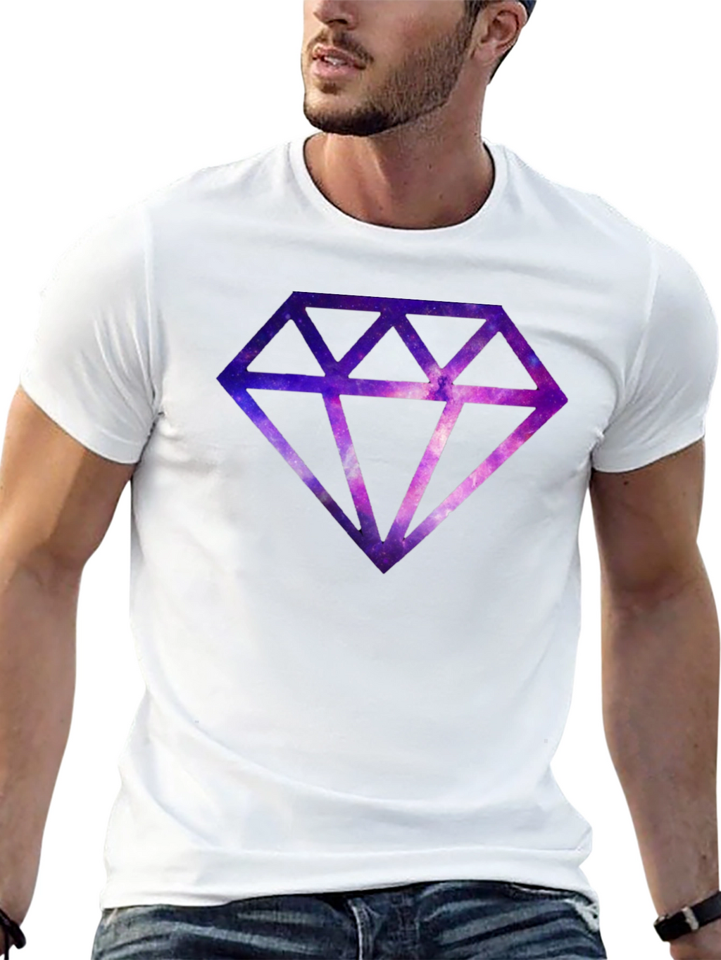 Galaxy Diamond Graphic Tee - Mens Black T-Shirt