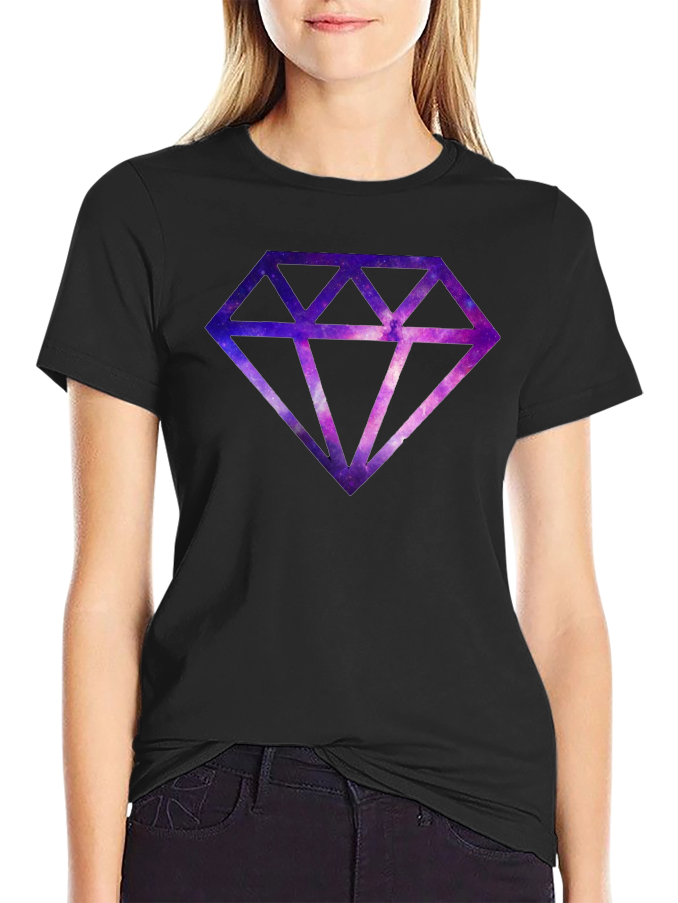 Galaxy Diamond Graphic Tee - Mens Black T-Shirt