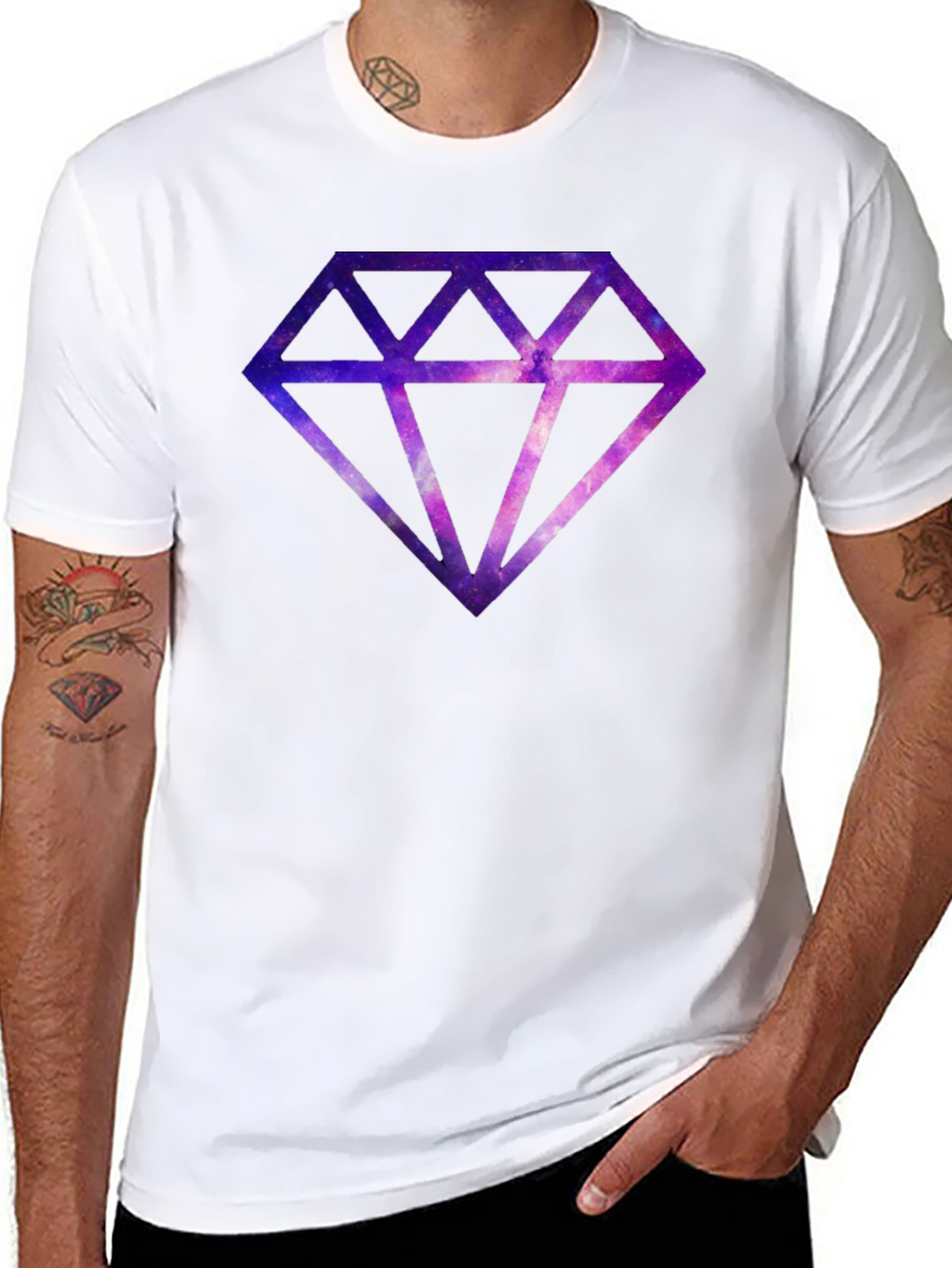 Galaxy Diamond Graphic Tee - Mens Black T-Shirt
