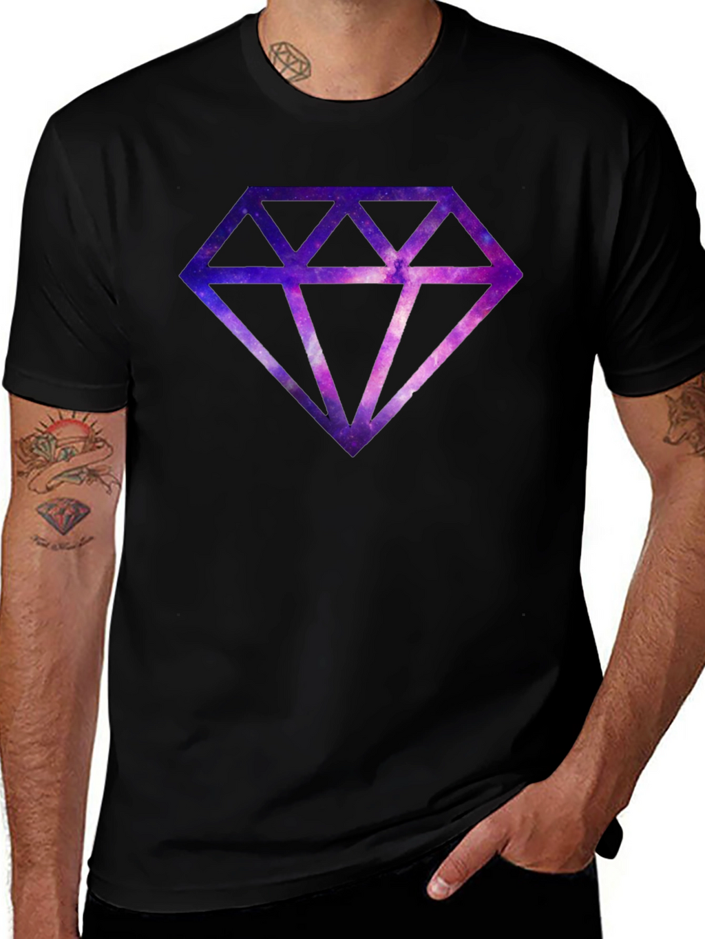 Galaxy Diamond Graphic Tee - Mens Black T-Shirt