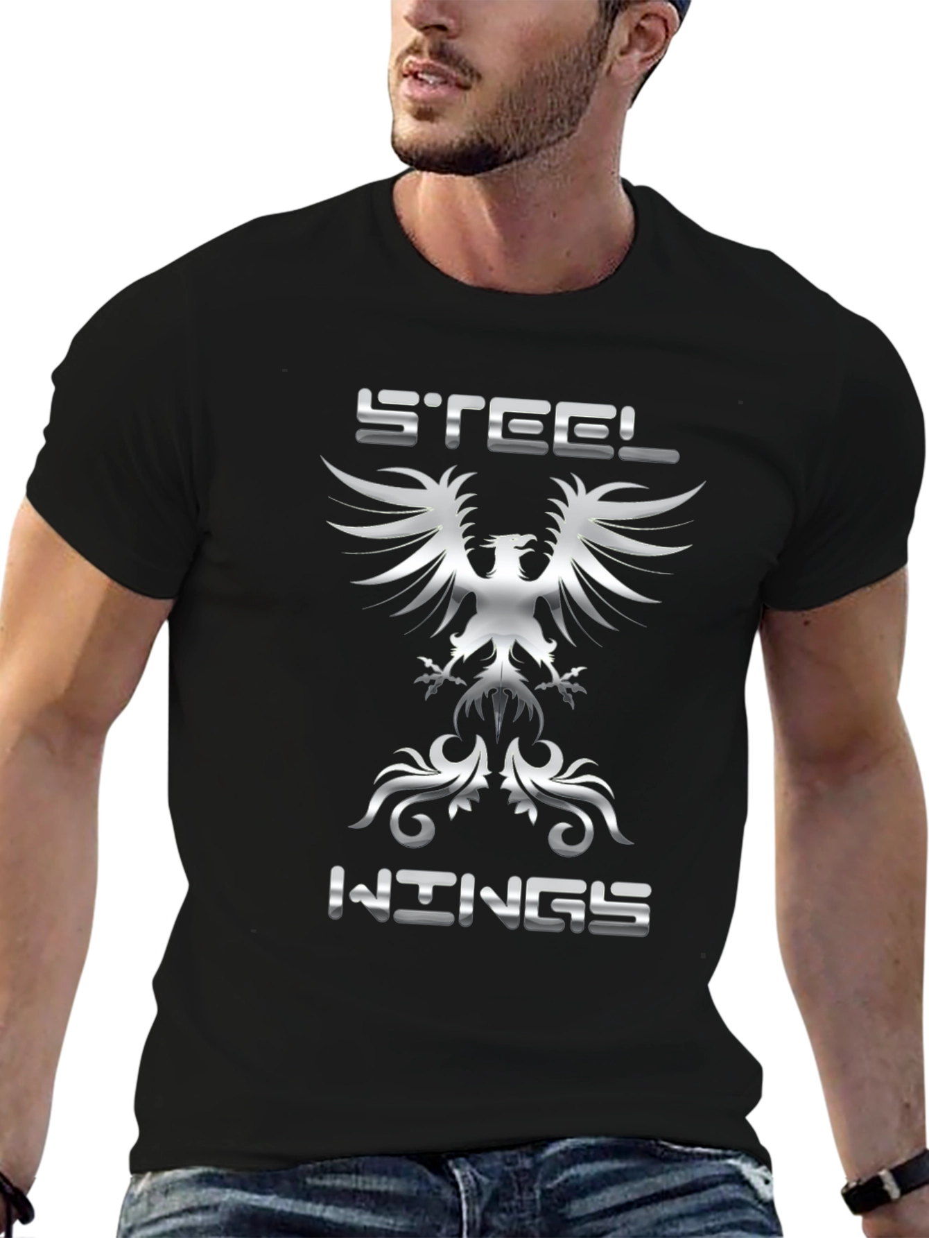 Steel Wings Graphic Tee - Bold Eagle Design