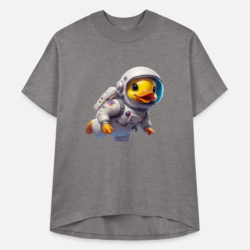 A duck travels in space