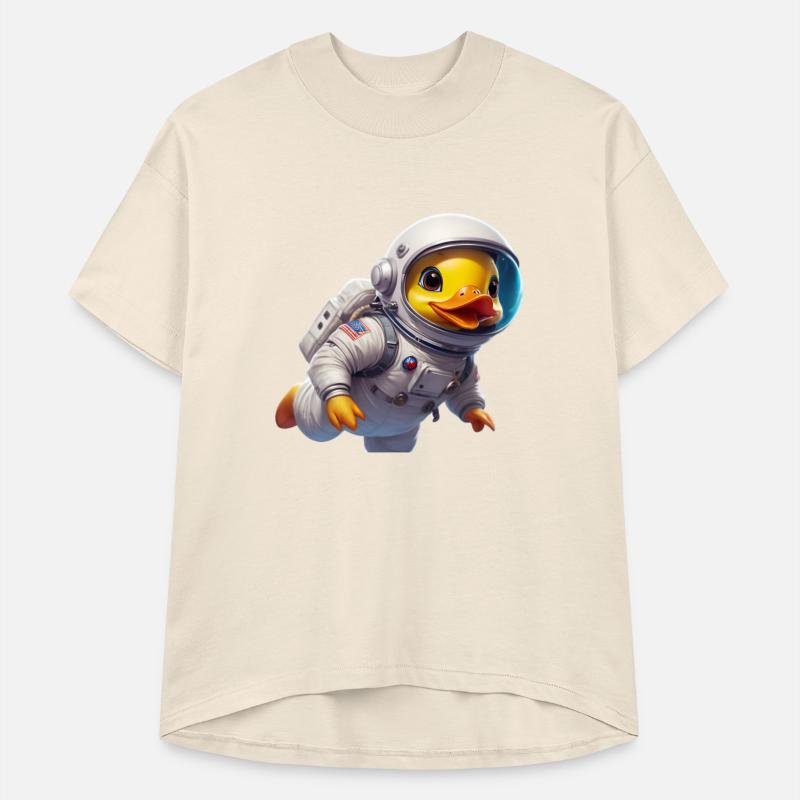 A duck travels in space