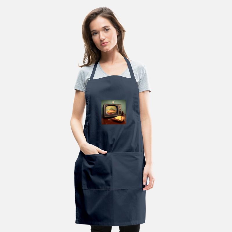 A pizza sitting on top of a pan to a television