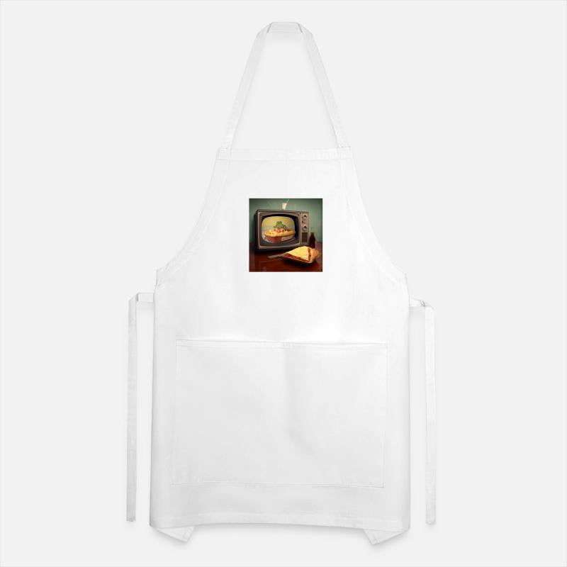 A pizza sitting on top of a pan to a television