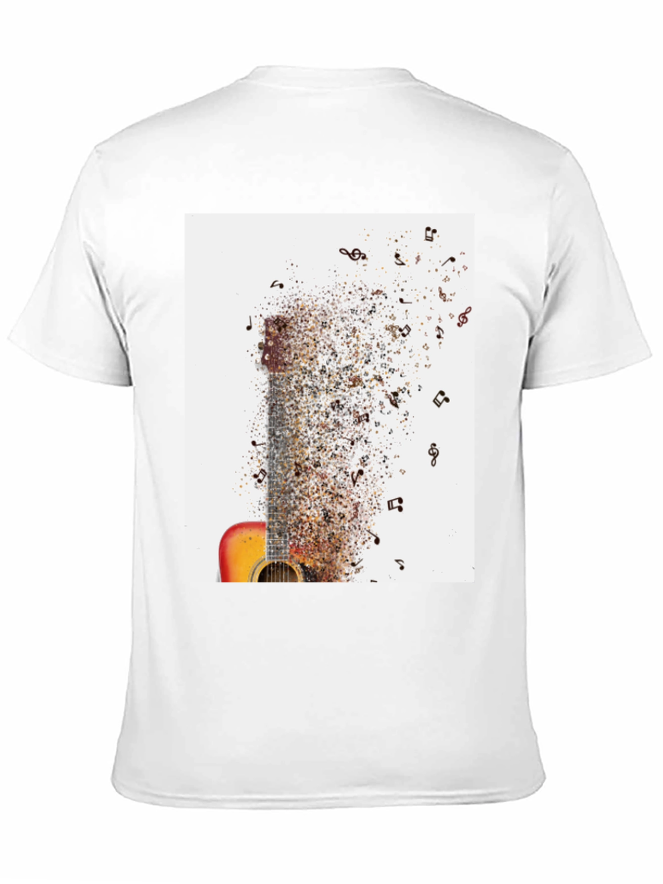 Guitar Music Notes Mens Black Graphic Tee