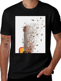 Guitar Music Notes Mens Black Graphic Tee