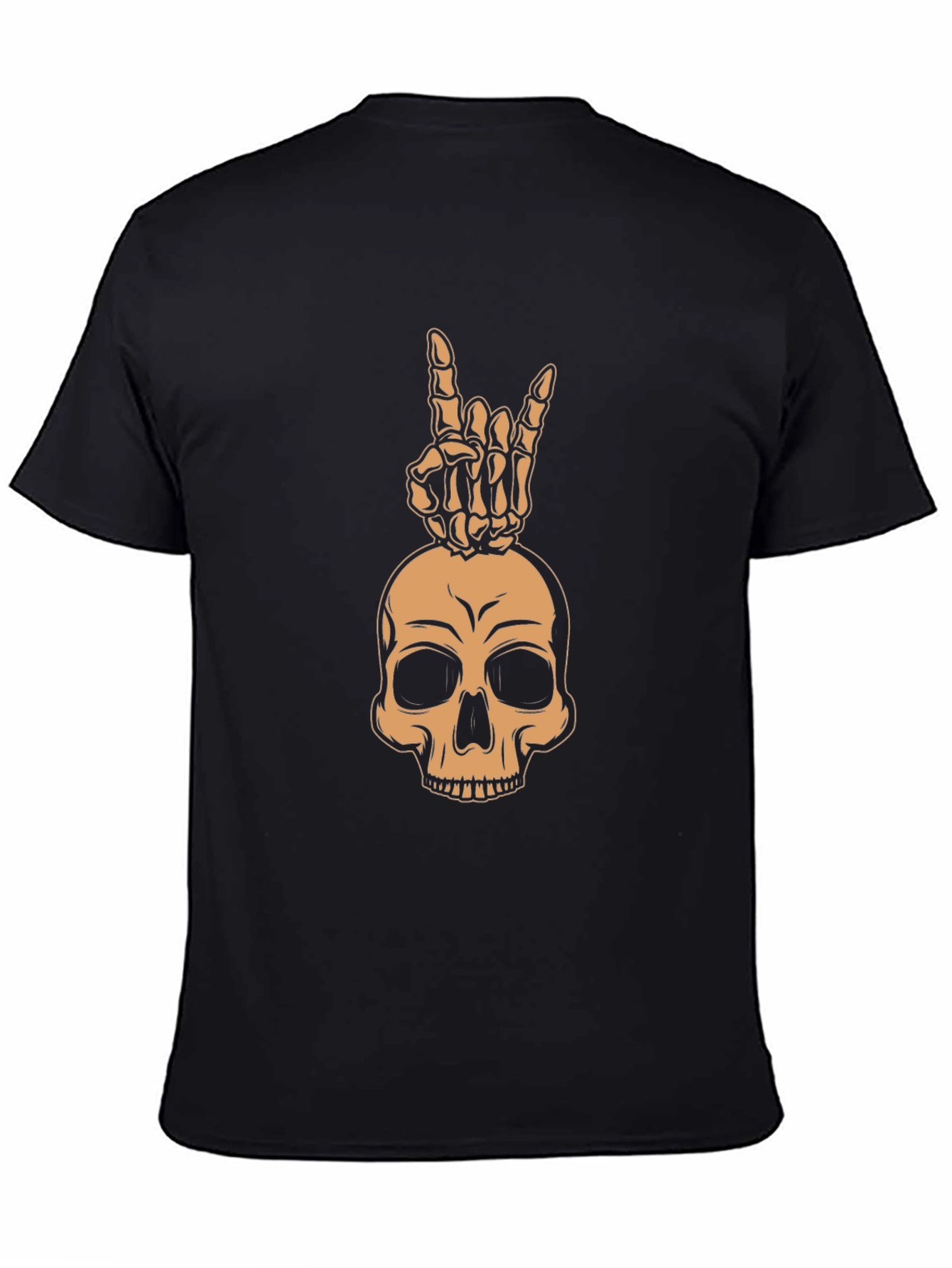 Skull & Hand Sign Graphic Tee - Rock On!