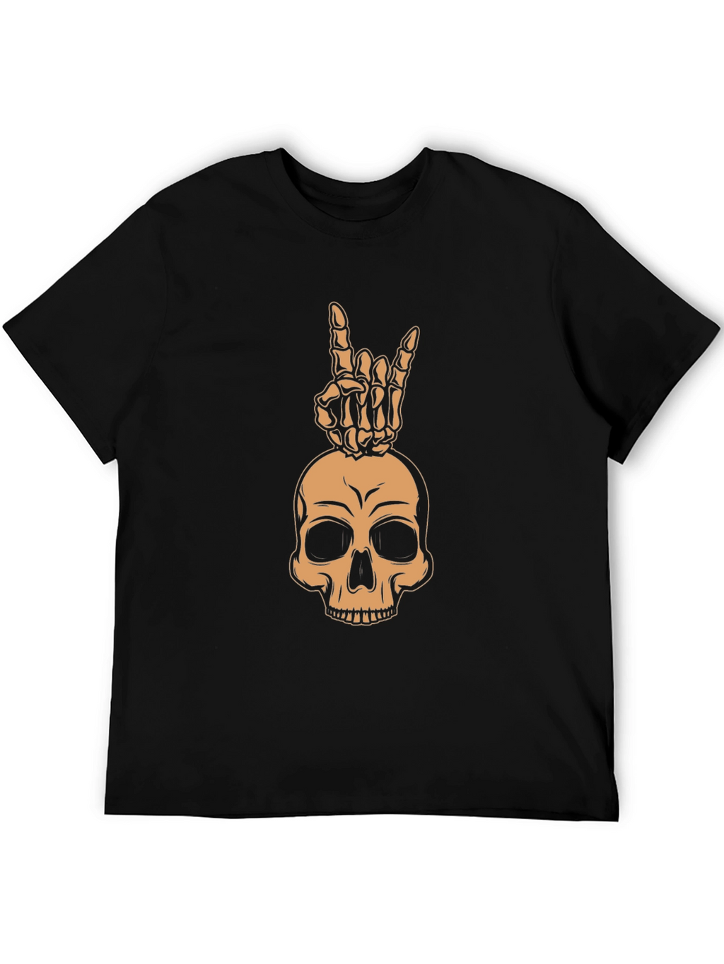 Skull & Hand Sign Graphic Tee - Rock On!