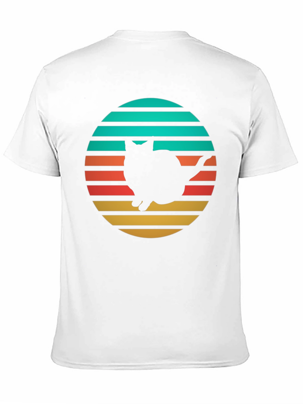 Retro Cat Silhouette T-Shirt - Black
