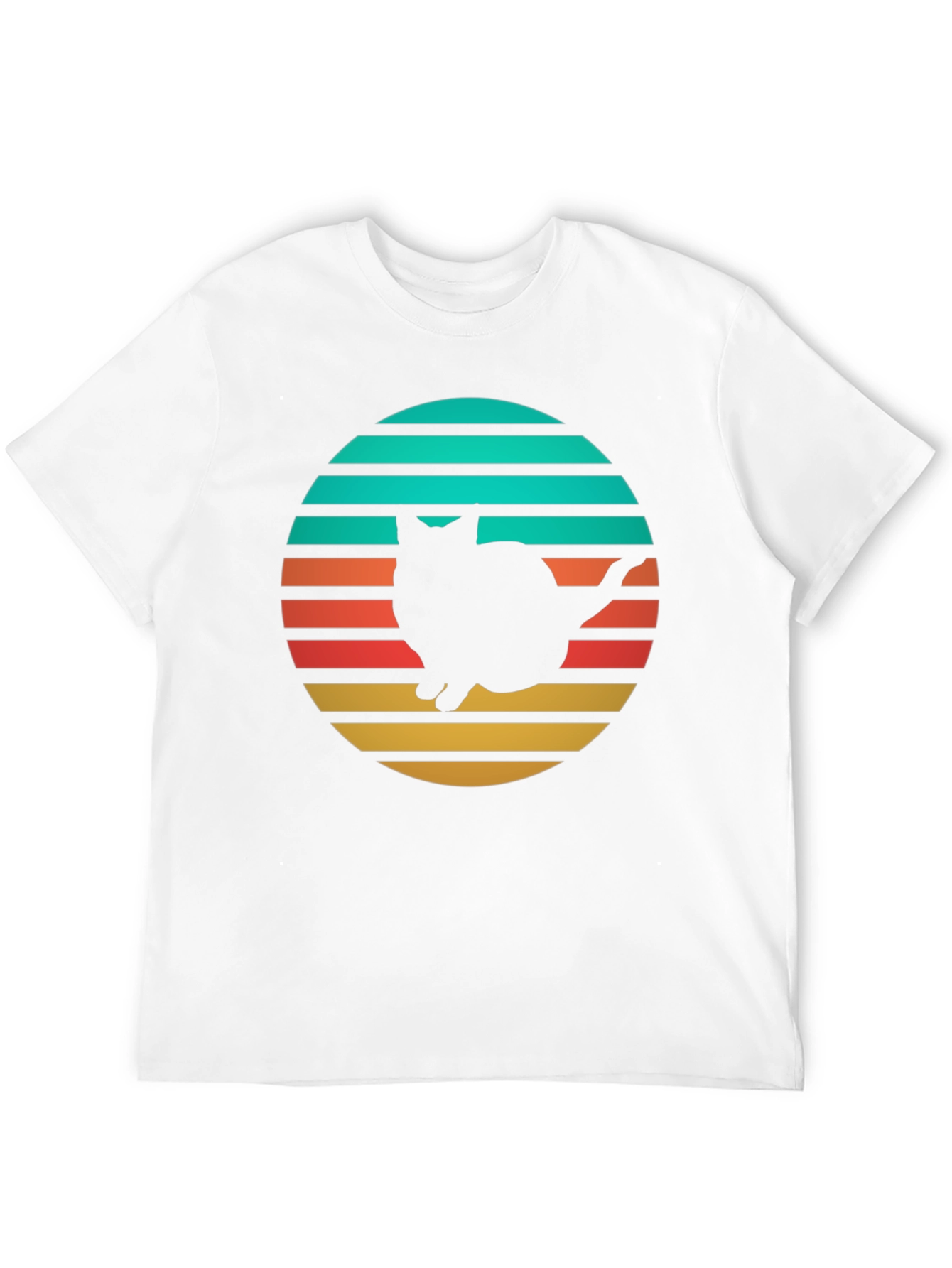 Retro Cat Silhouette T-Shirt - Black