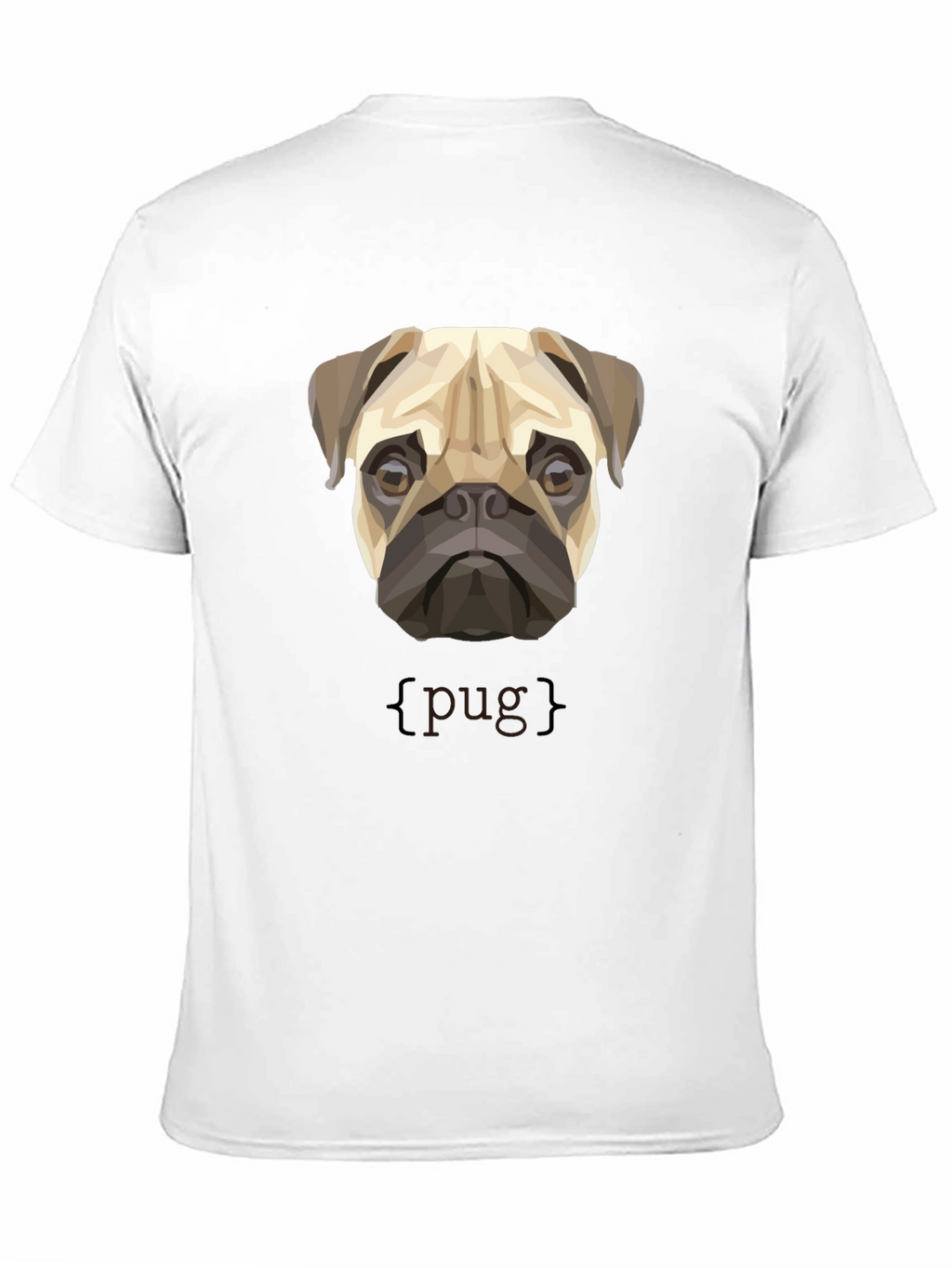 Geometric Pug Dog Graphic Print T-Shirt
