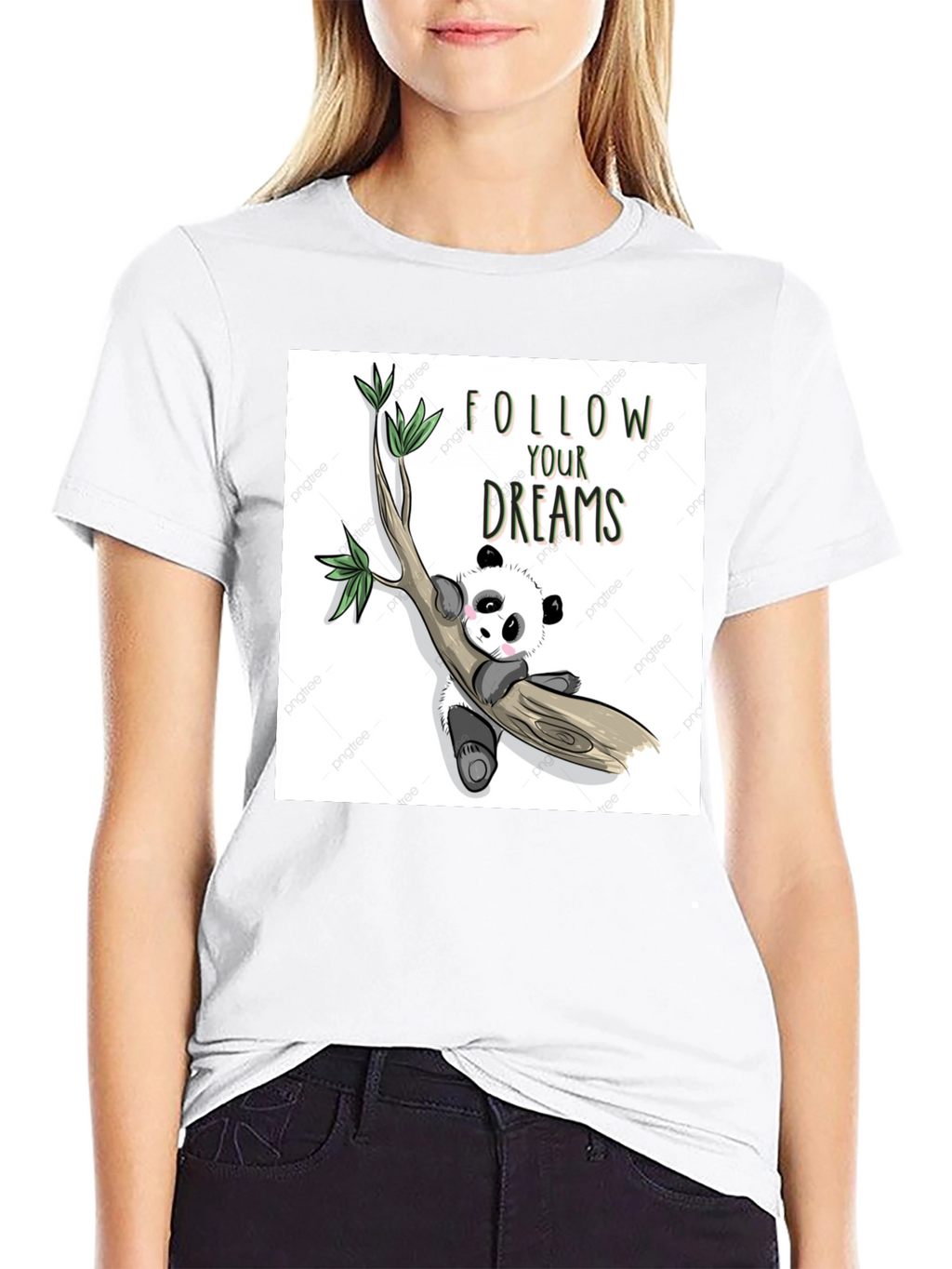 Panda Follow Your Dreams Graphic T-Shirt