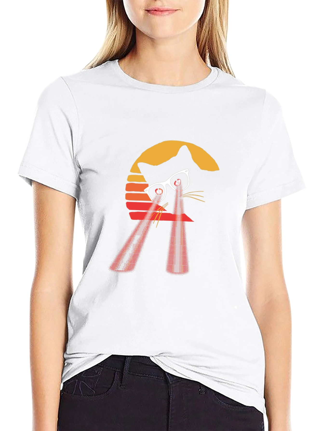 Retro Laser Cat T-Shirt