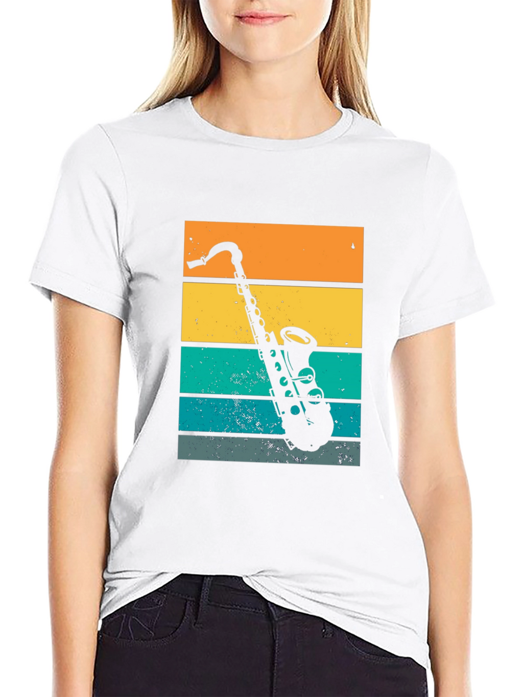 Retro Saxophone Graphic T-Shirt