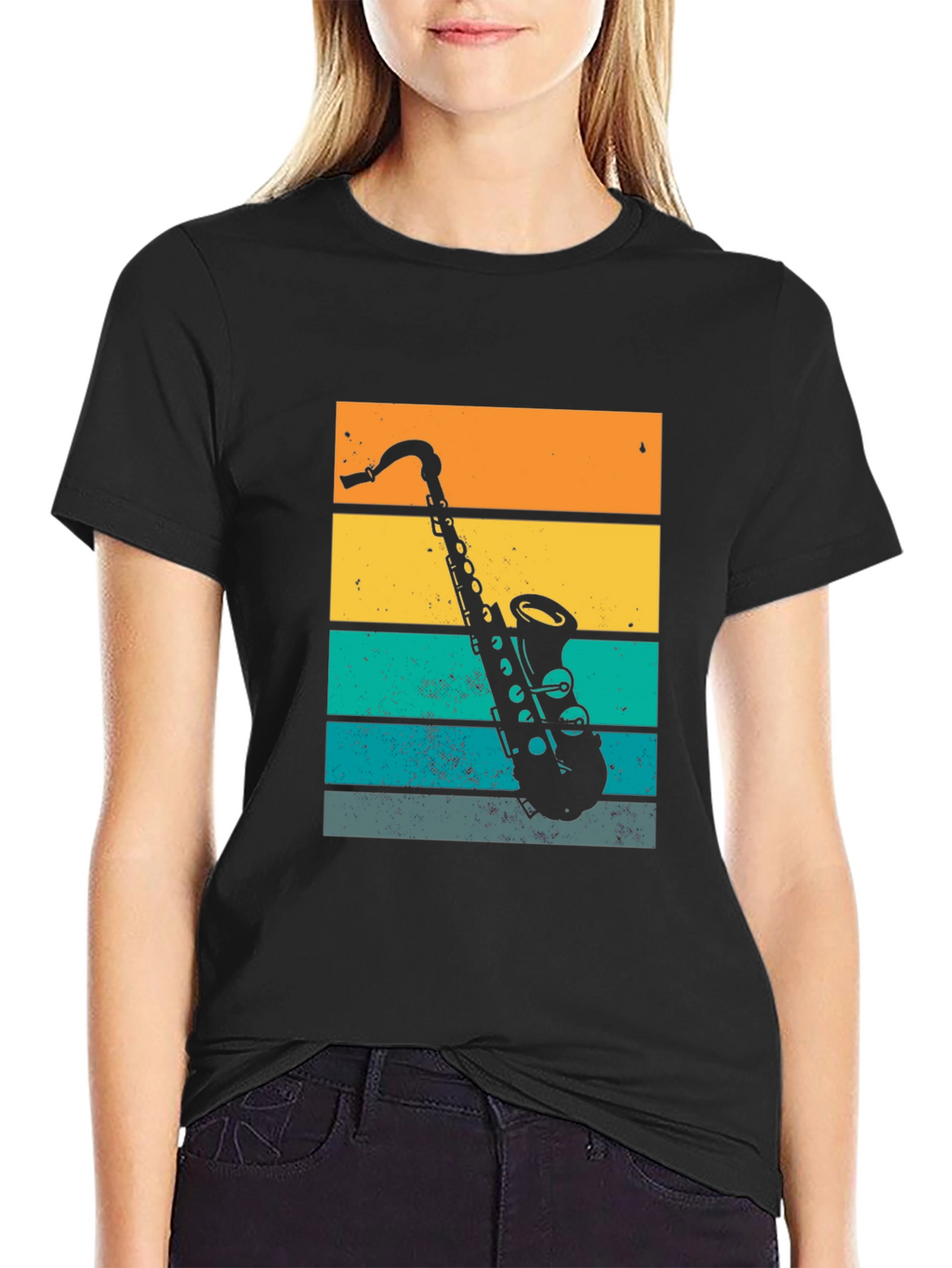 Retro Saxophone Graphic T-Shirt