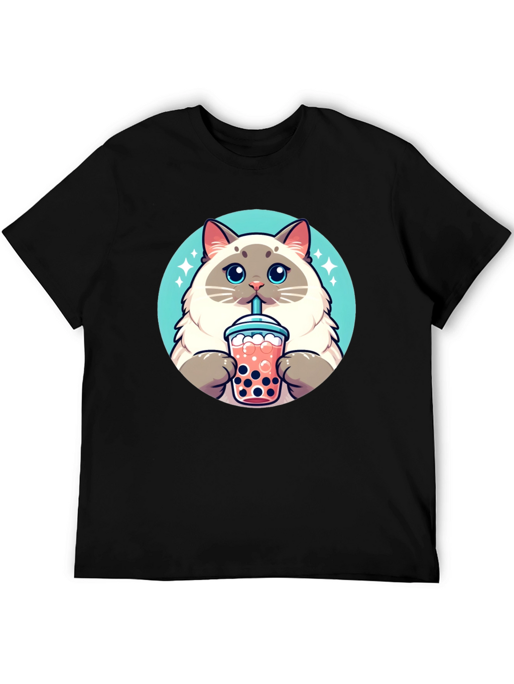 Cute Cat Boba Tea T-Shirt - Unisex