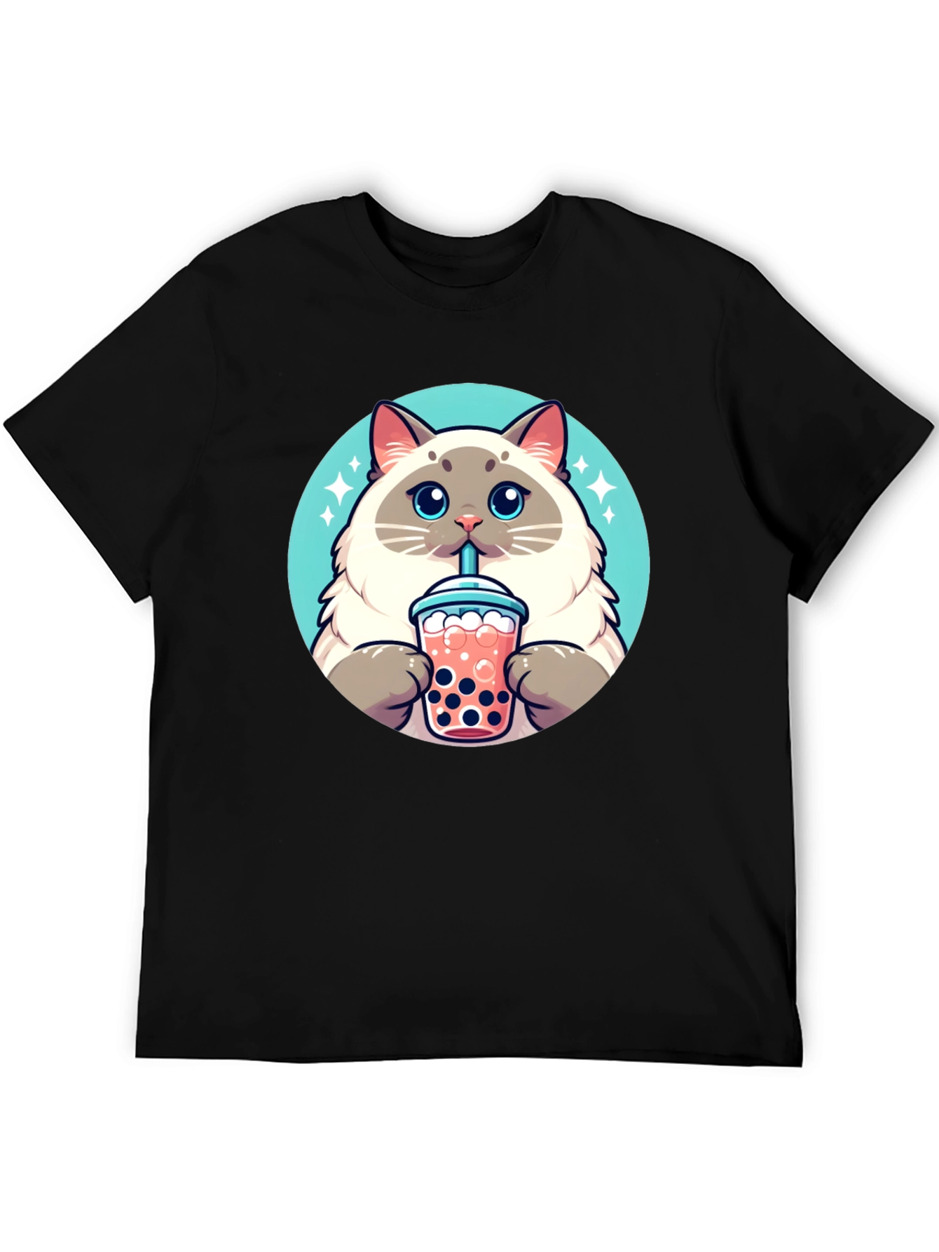 Cute Cat Boba Tea T-Shirt - Unisex