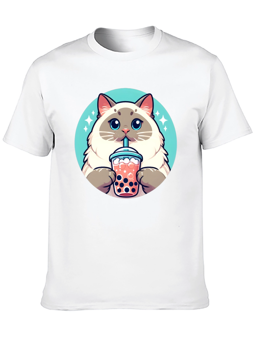 Cute Cat Boba Tea T-Shirt - Unisex
