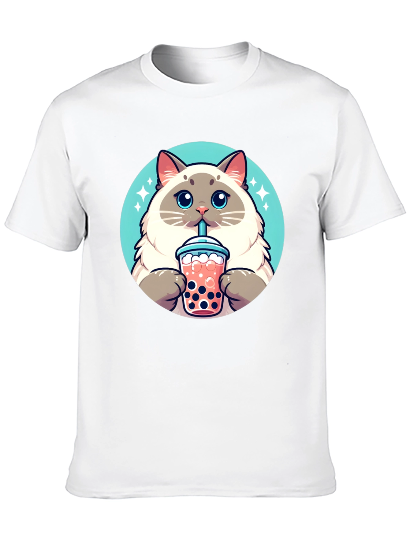 Cute Cat Boba Tea T-Shirt - Unisex