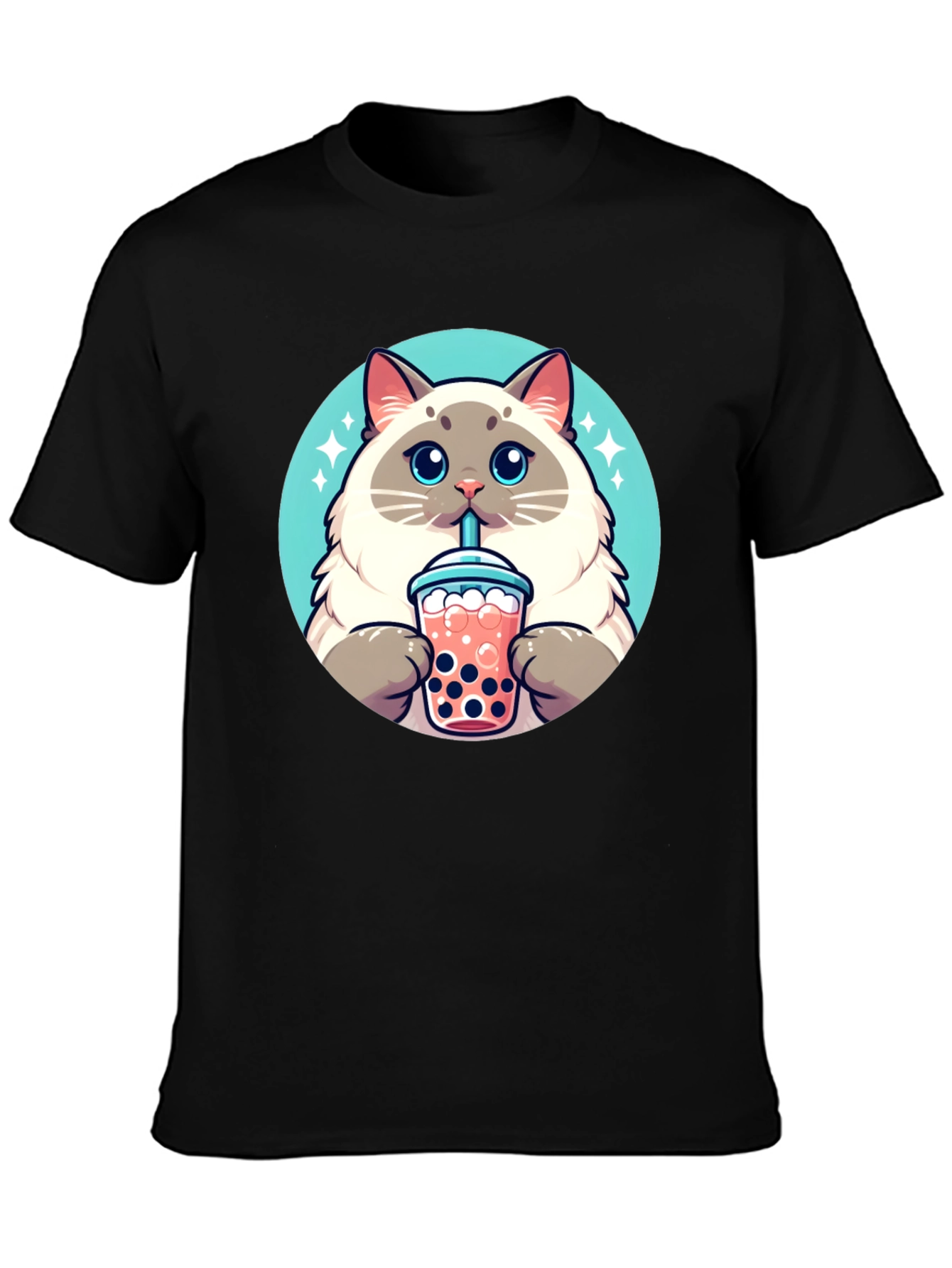 Cute Cat Boba Tea T-Shirt - Unisex