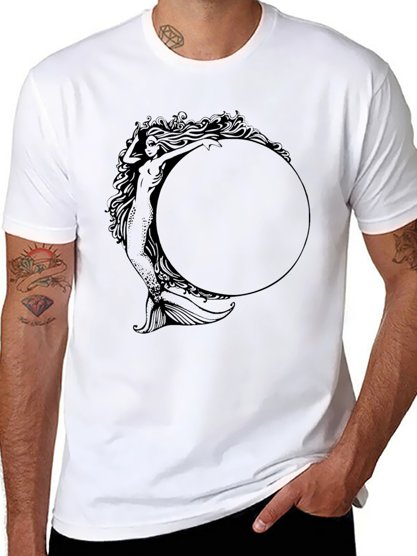 Mystic Mermaid Graphic Tee - Unisex Black T-Shirt