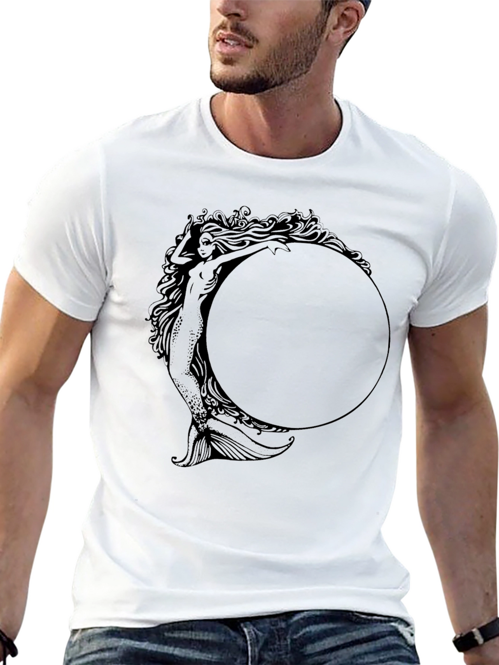 Mystic Mermaid Graphic Tee - Unisex Black T-Shirt