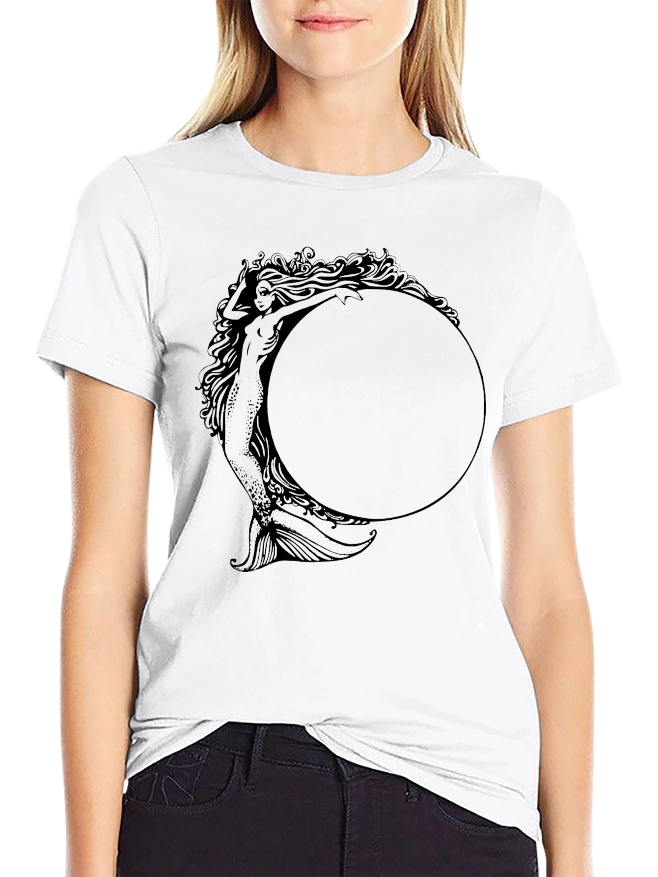 Mystic Mermaid Graphic Tee - Unisex Black T-Shirt