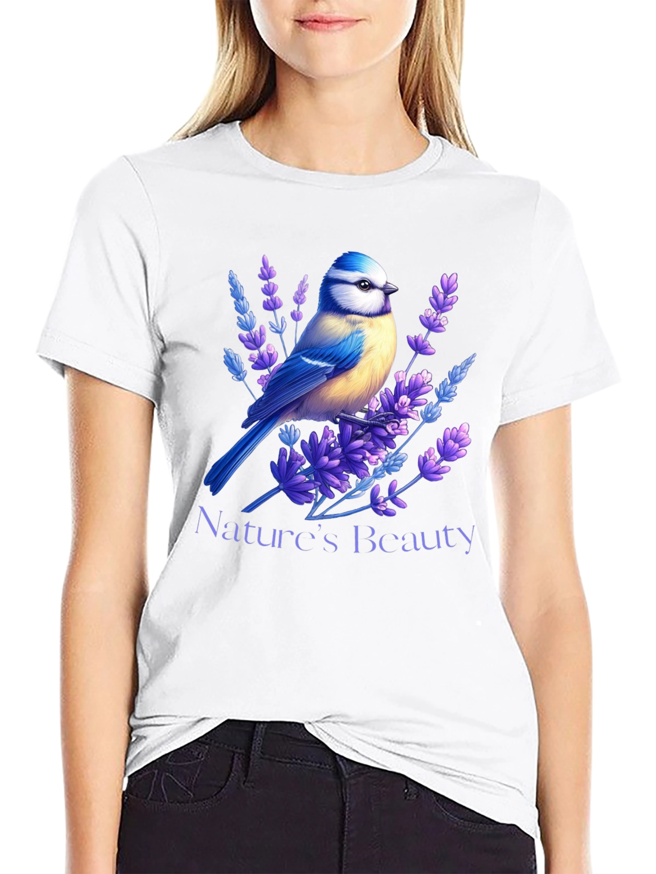 Natures Beauty T-Shirt Bird & Lavender Design