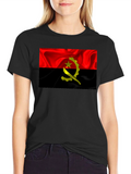 Angola Flag T-Shirt - Red & Black Graphic Tee
