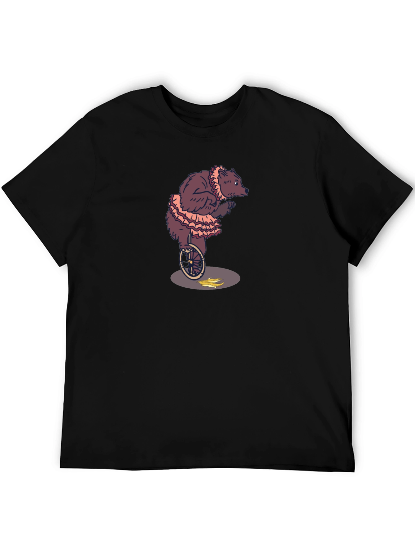 Circus Bear Unicycle Graphic Tee - Black