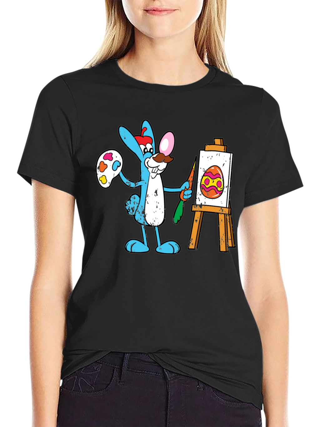 Easter Bunny Artist Graphic Tee