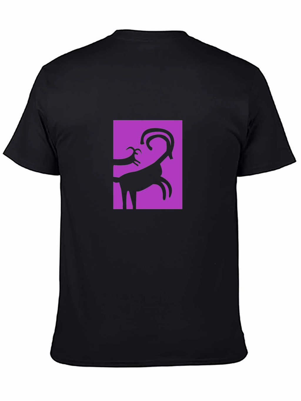 Abstract Goat Graphic Black T-Shirt