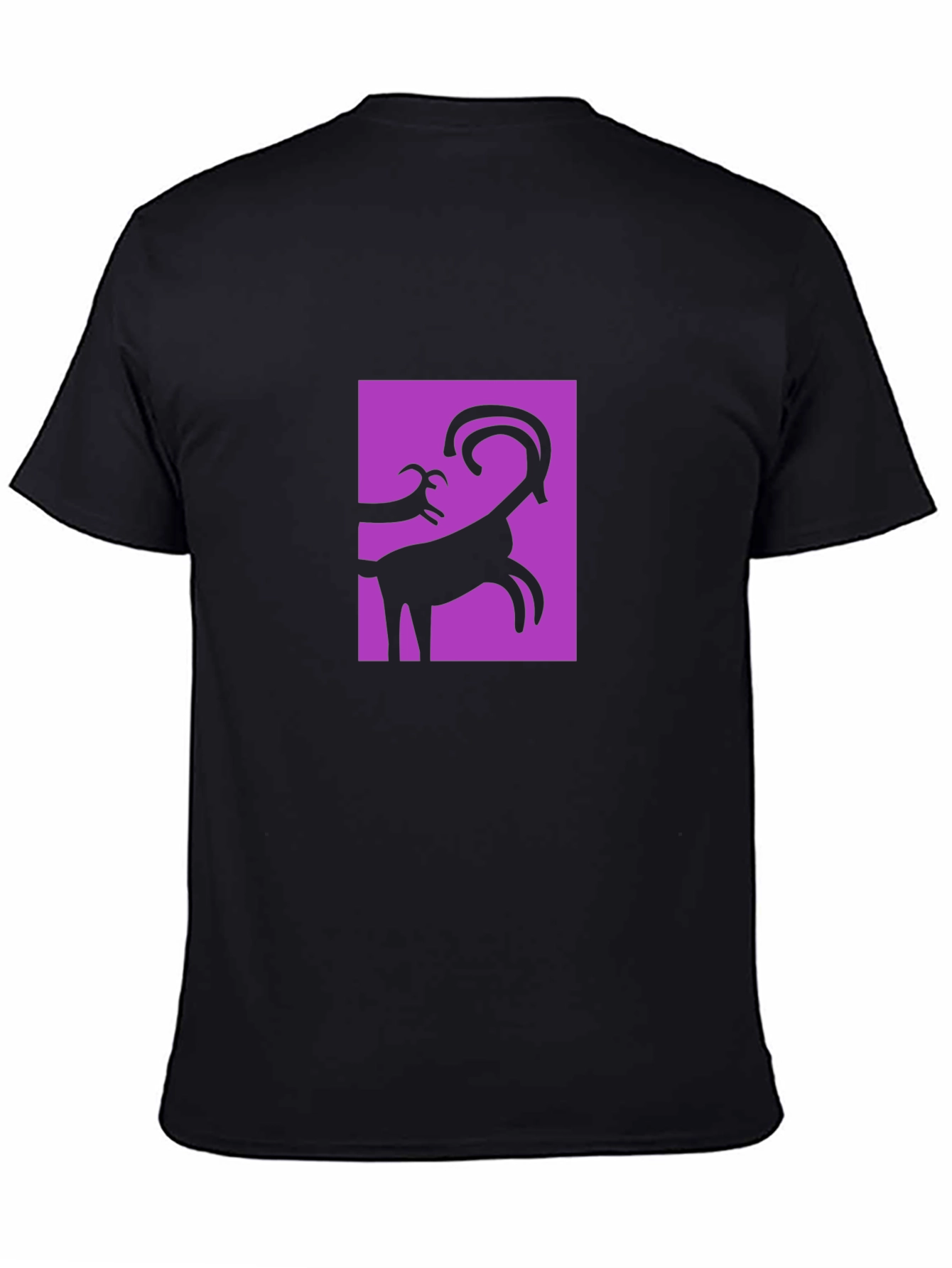 Abstract Goat Graphic Black T-Shirt