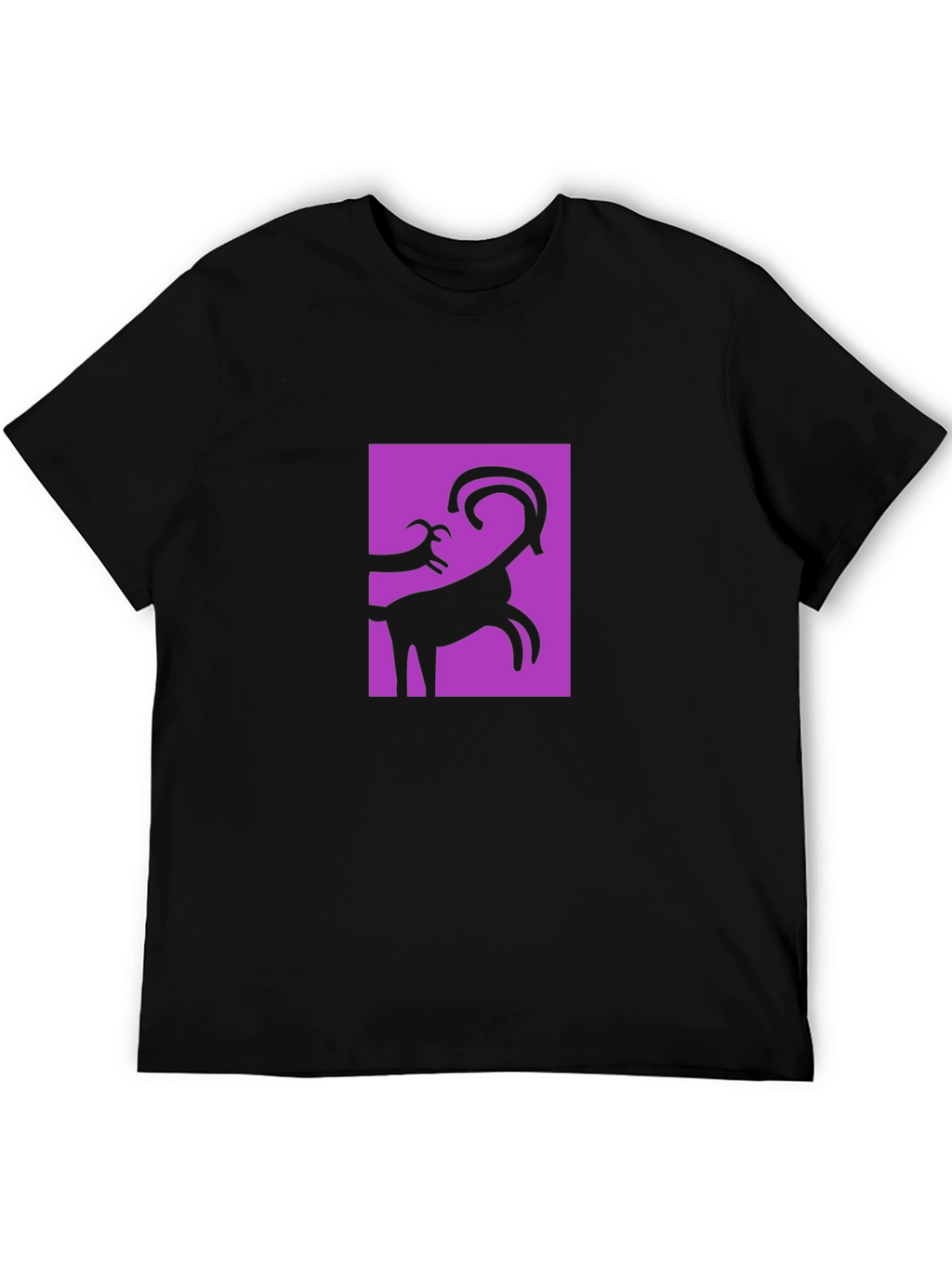 Abstract Goat Graphic Black T-Shirt