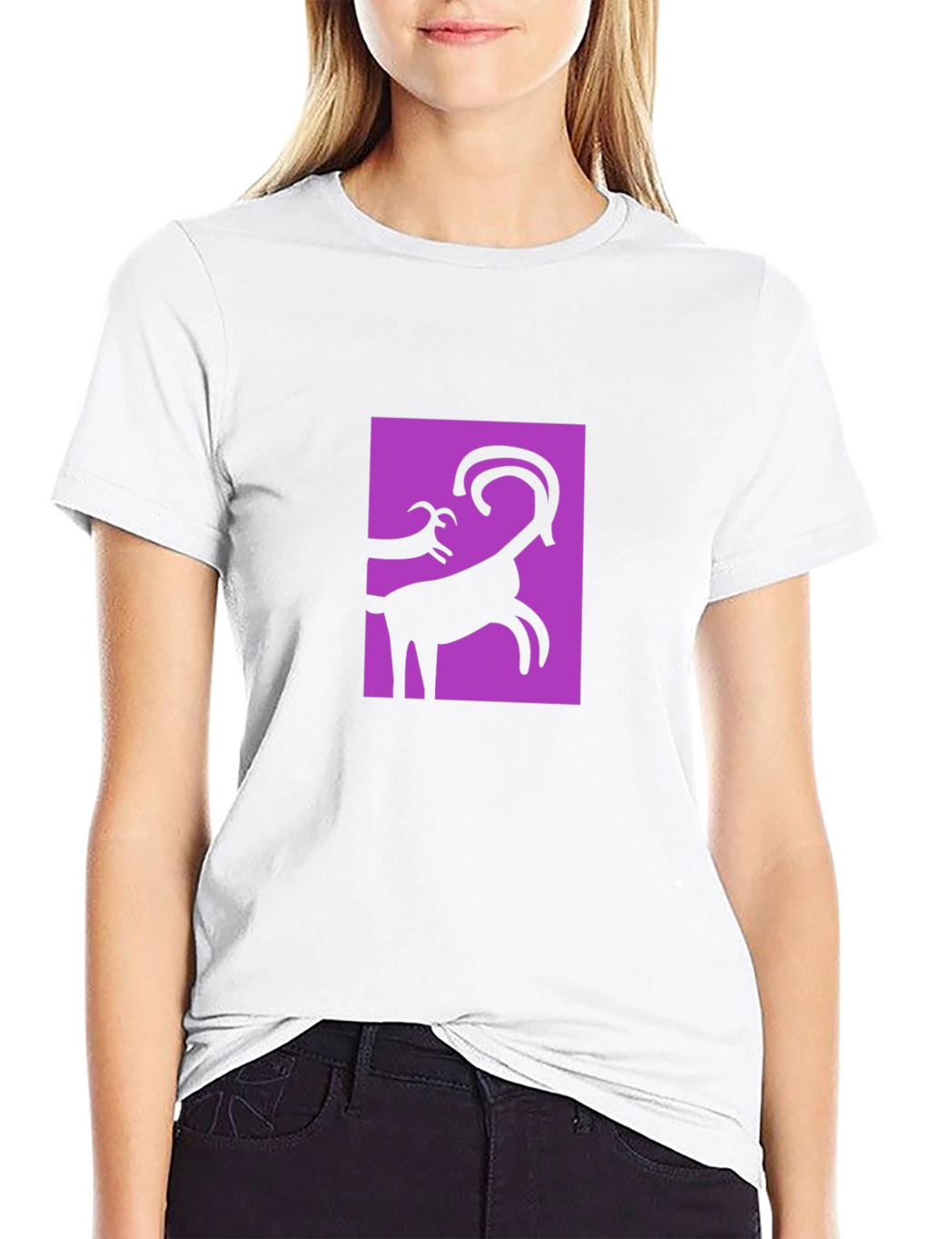 Abstract Goat Graphic Black T-Shirt